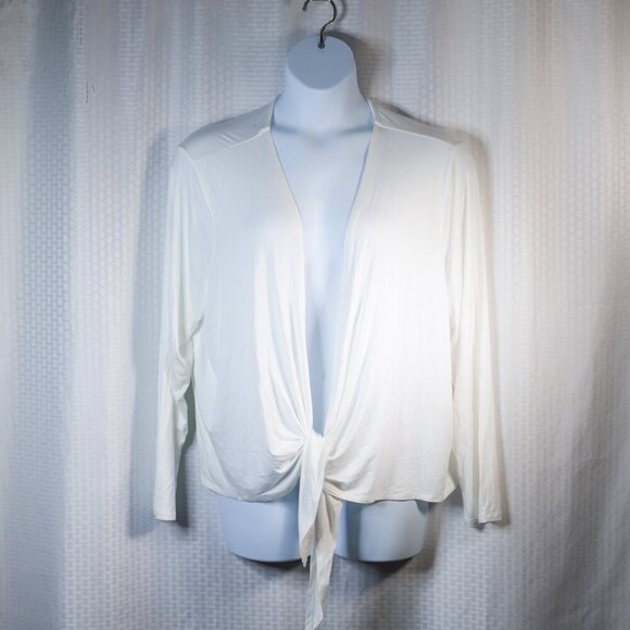 Belle by Kim Gravel Better Together Shrug Cardigan Size XL White Open Front - Picture 1 of 9